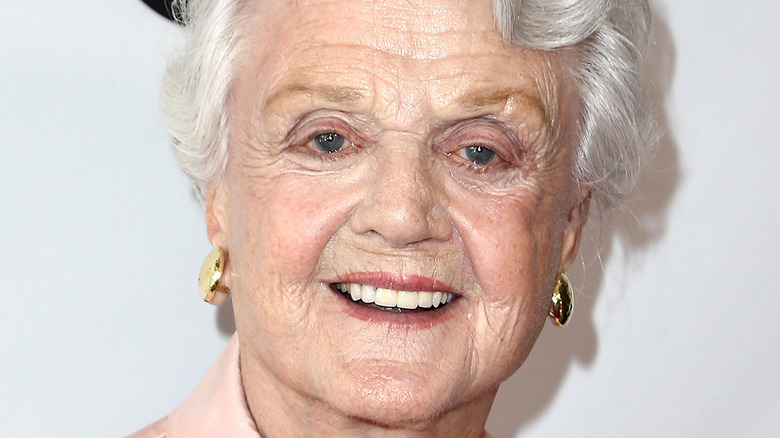 Angela Lansbury smiling white background