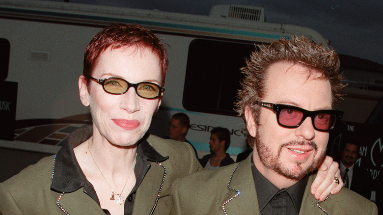 Eurythmics together smiling sunglasses