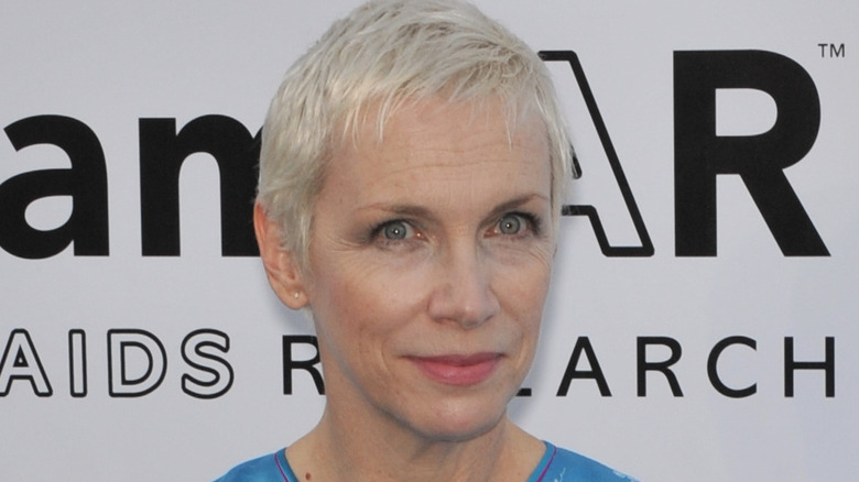 Annie Lennox staring at camera