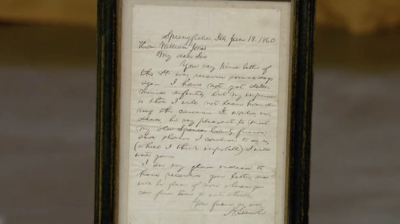 Lincoln letter Antiques Roadshow