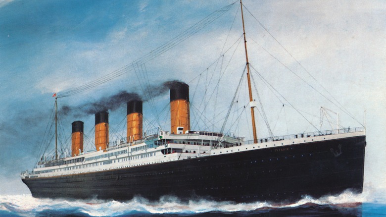 RMS Titanic on a postcard