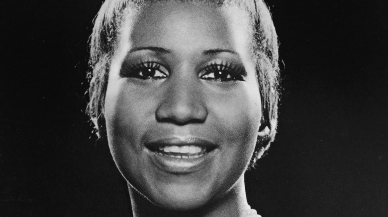 Aretha Franklin smiles