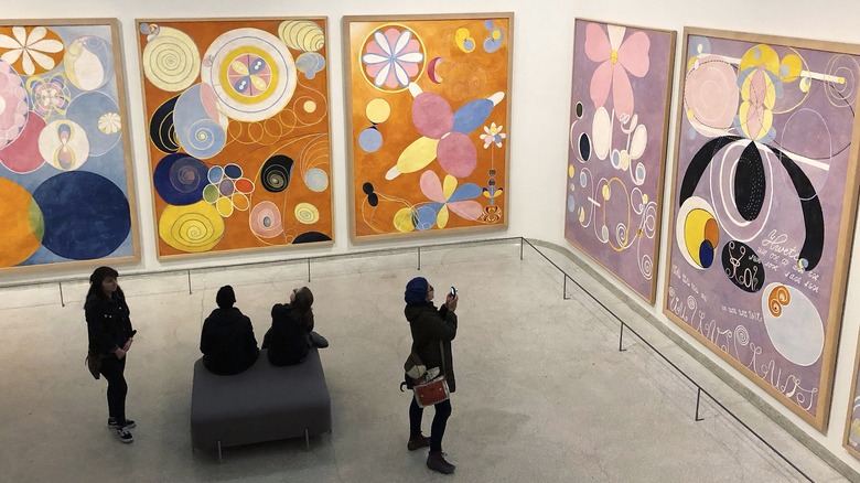 Exhibition view of Hilma af Klint's 'The Ten Largest' at the Solomon R. Guggenheim Museum in New York, 2018