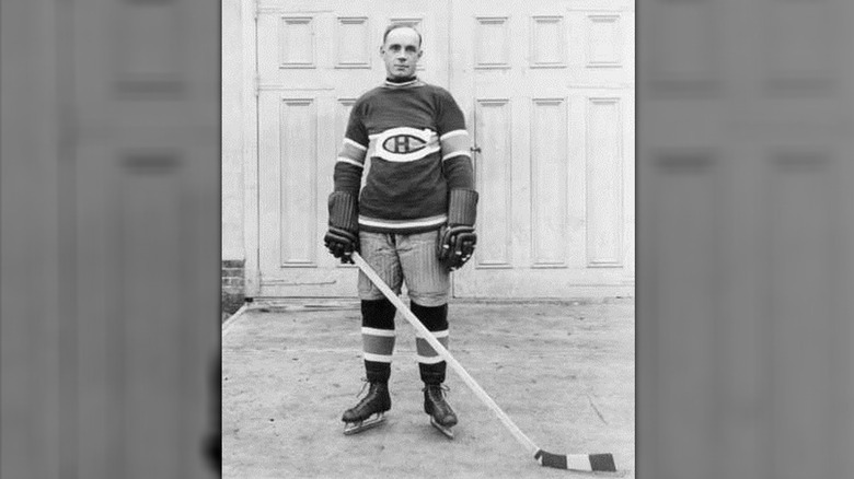 Billy Coutu in full hockey gear