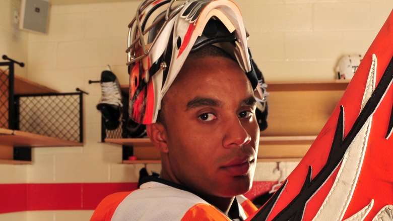 ray emery goalie gear locker room