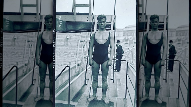 Finnish diver Hannes Kärkkäinen (1902-1938) at the 1924 Summer Olympics in Paris.