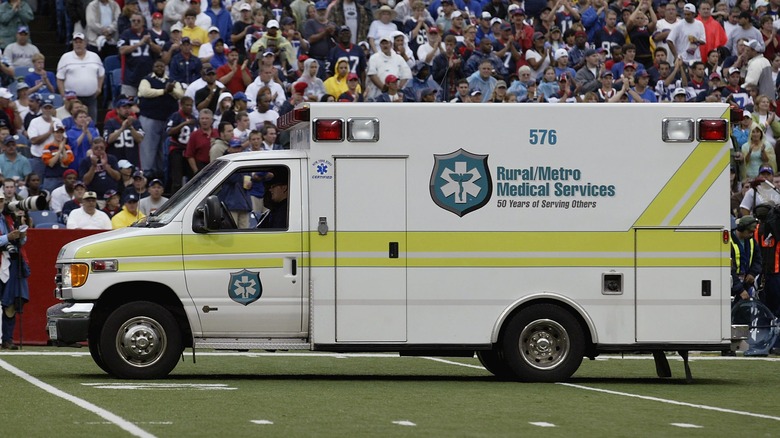 ambulance waiting on football pitch for Kevin Everett