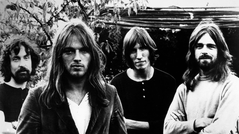 Black and white portrait of Pink Floyd