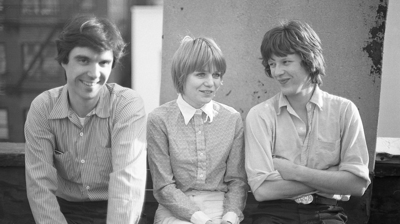 Founding members of Talking Heads: David Byrne, Tina Weymouth, and Chris Franz