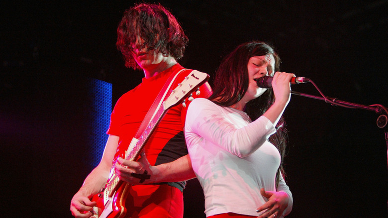 Jack White and Meg White performing on stage