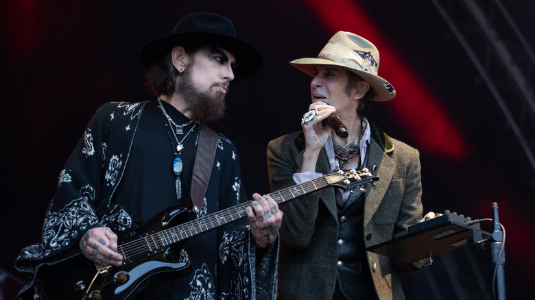 Dave Navarro onstage with Perry Farrell during 2024 Jane's Addiction show