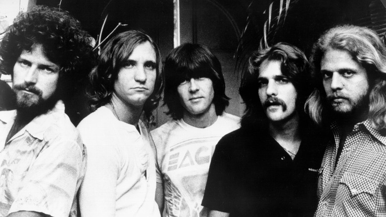 Black and white photo of the Eagles