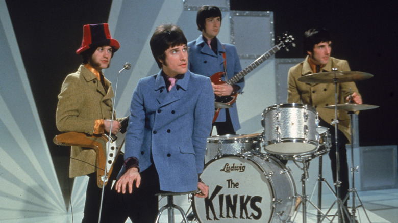 The Kinks posing in a television studio