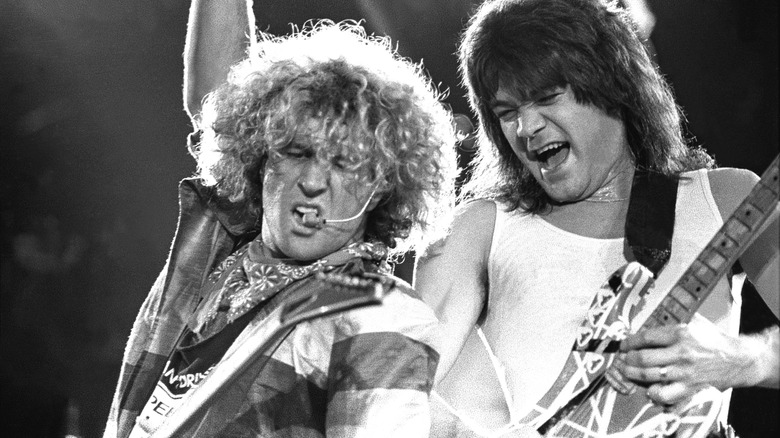Sammy Hagar and Eddie Van Halen performing on stage