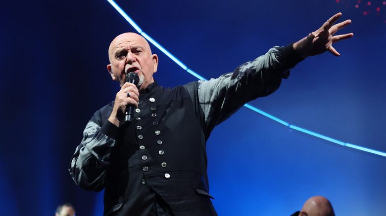 Peter Gabriel performing live on stage