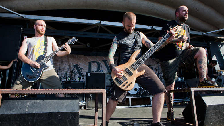 The Acacia Strain playing onstage in 2011