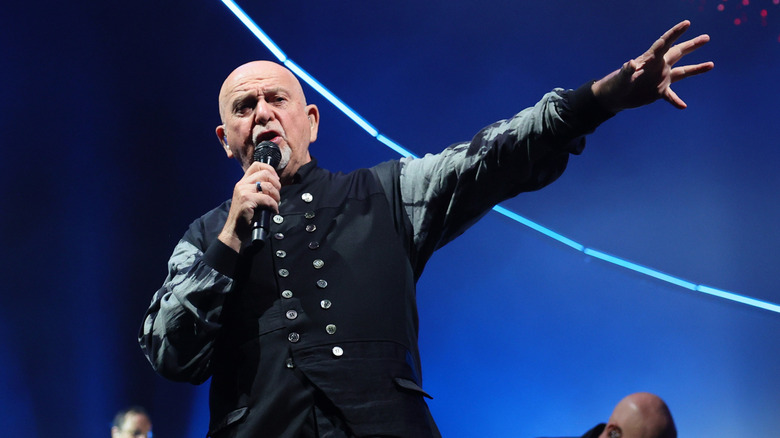 Peter Gabriel performing live on stage