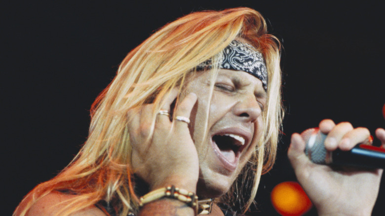 Vince Neil singing onstage