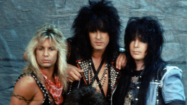 Mötley Crüe posing in the 1980s