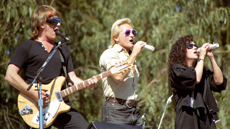 Members of Jefferson Airplane performing outside 1989