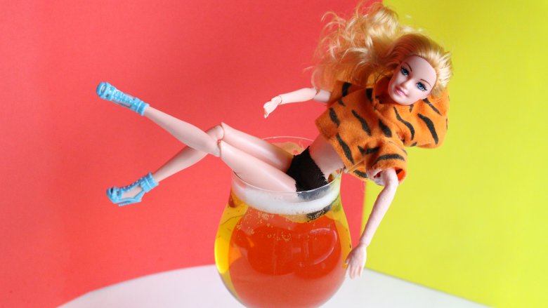 Barbie in a glass