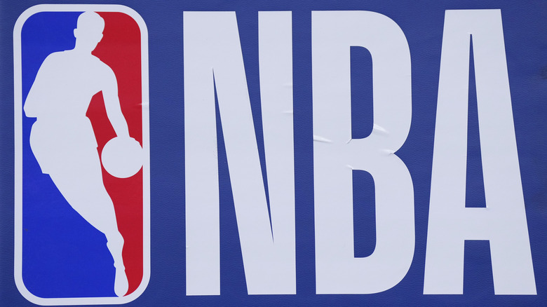 The NBA logo in close-up