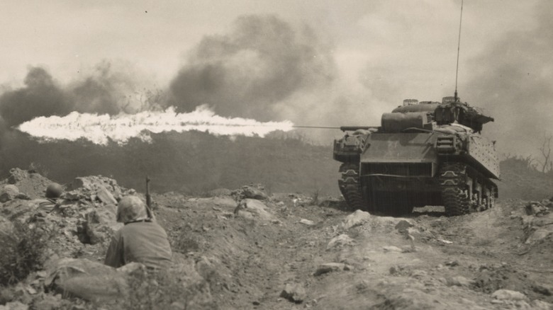 Zippo Tank spewing flames