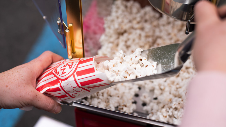 A bag of fresh popcorn