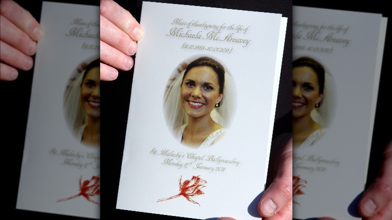 Michaela McAreavey's funeral program