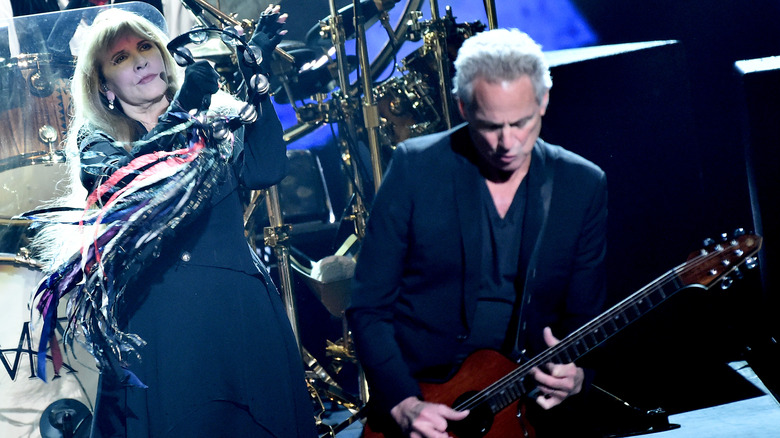 Stevie Nicks and Lindsey Buckingham onstage