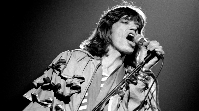 Mick Jagger singing on stage