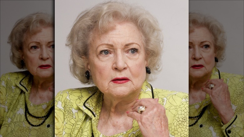 Betty White looking serious