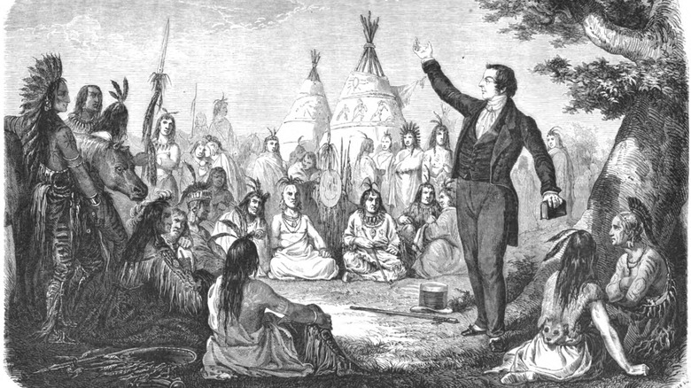Joseph Smith preaching to Native Americans