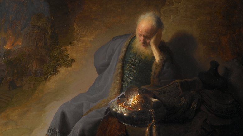 prophet jeremiah sitting head on hand