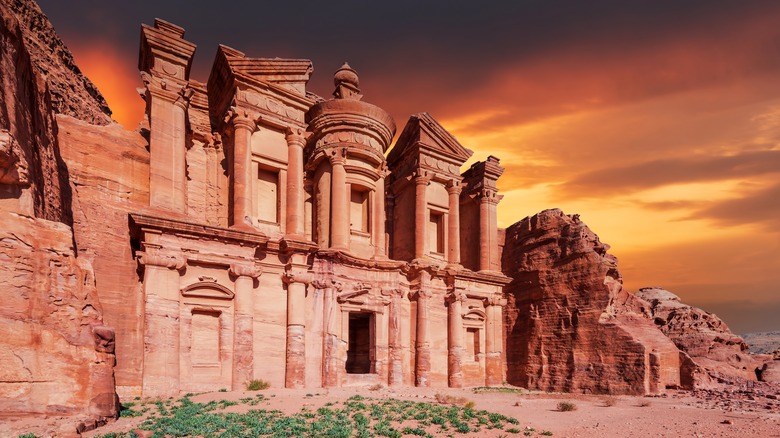 petra facade carved in rock