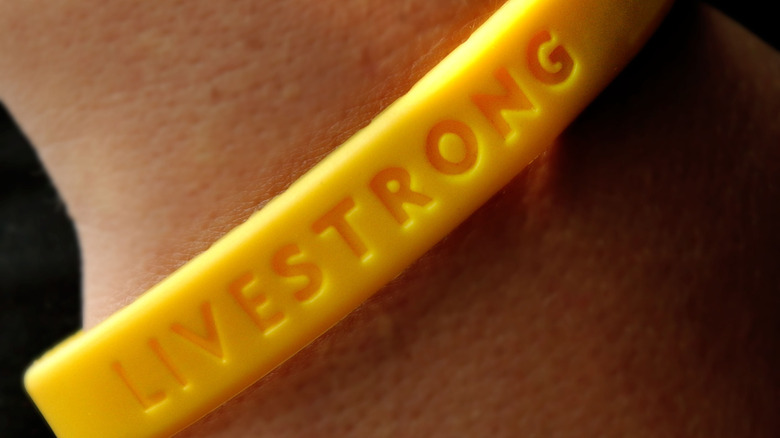 Livestrong bracelet on wrist