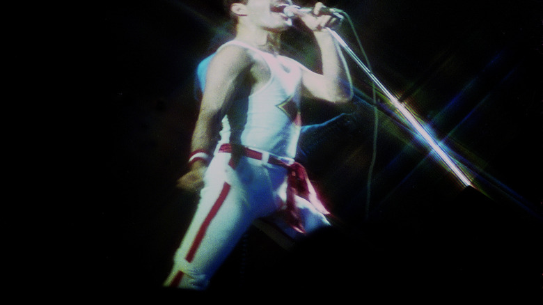 Freddie Mercury of Queen performing