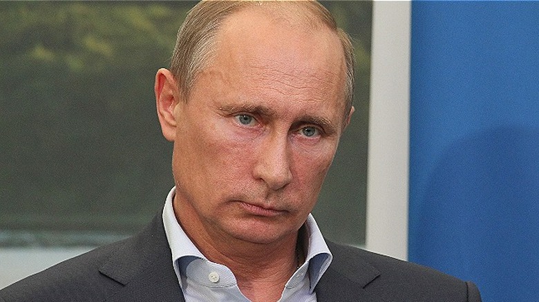 Vladimir Putin frowning