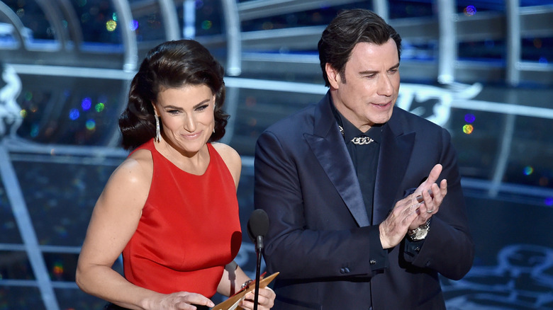 Idina Menzel and John Travolta