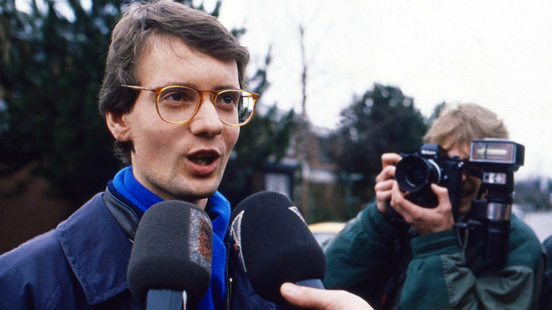 Mathias Rust talks to the press