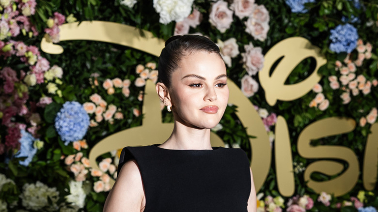Selena Gomez posing at the 2025 Disney Upfront