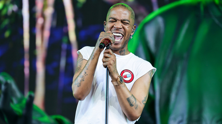 Kid Cudi singing on stage at Coachella 2024