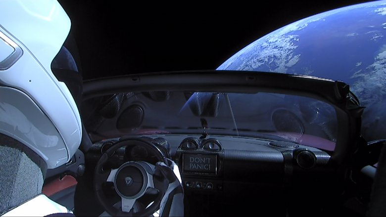 tesla in space