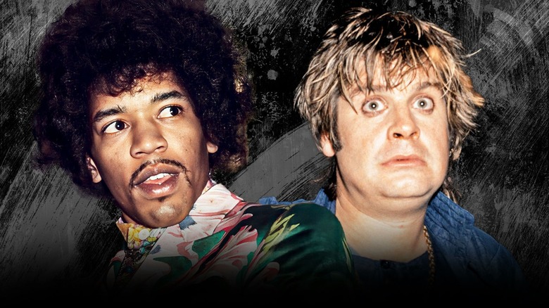 Side by side photos of Ozzy Osbourne and Jimi Hendrix