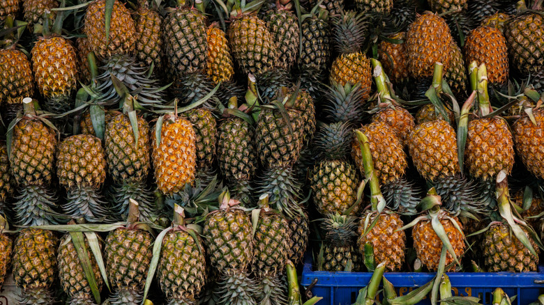 pineapples at a thai market