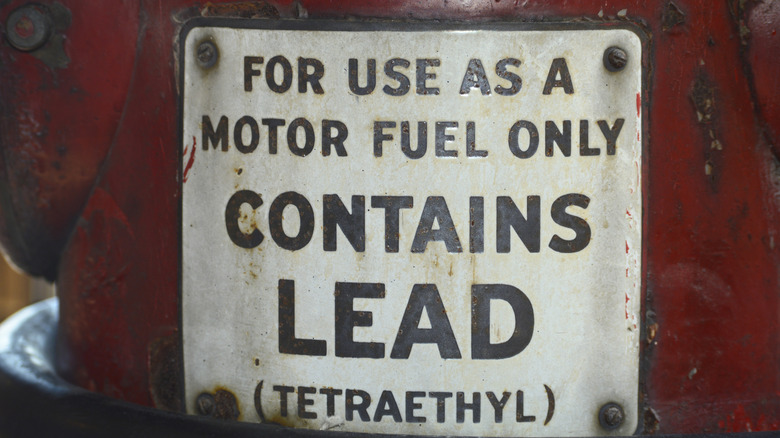 old leaded gasoline sign