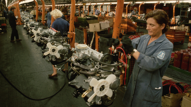 women in societ car factory, mid-1970s