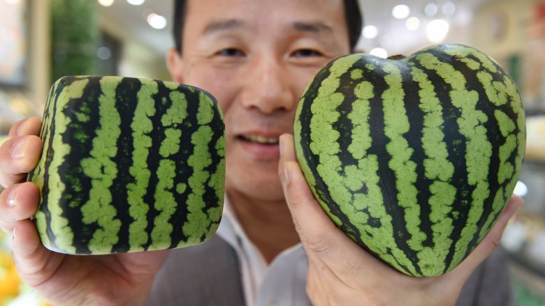 square and heart watermelon