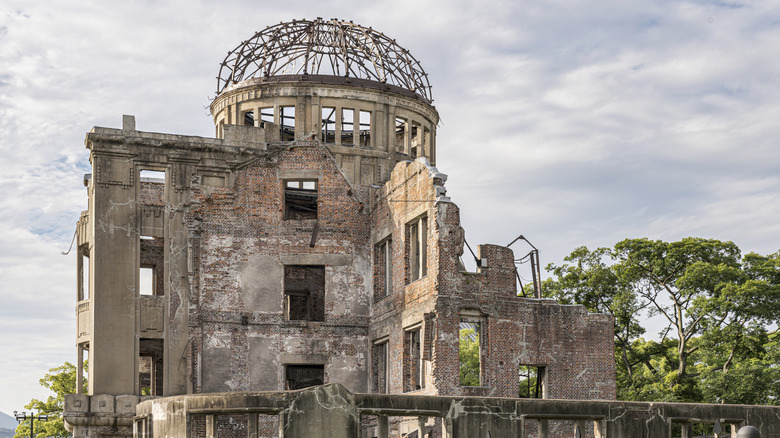 ruined building from hiroshima left as a memorial