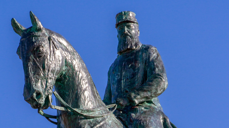 A statue of King Leopold II, the controversial ruler of the Congo